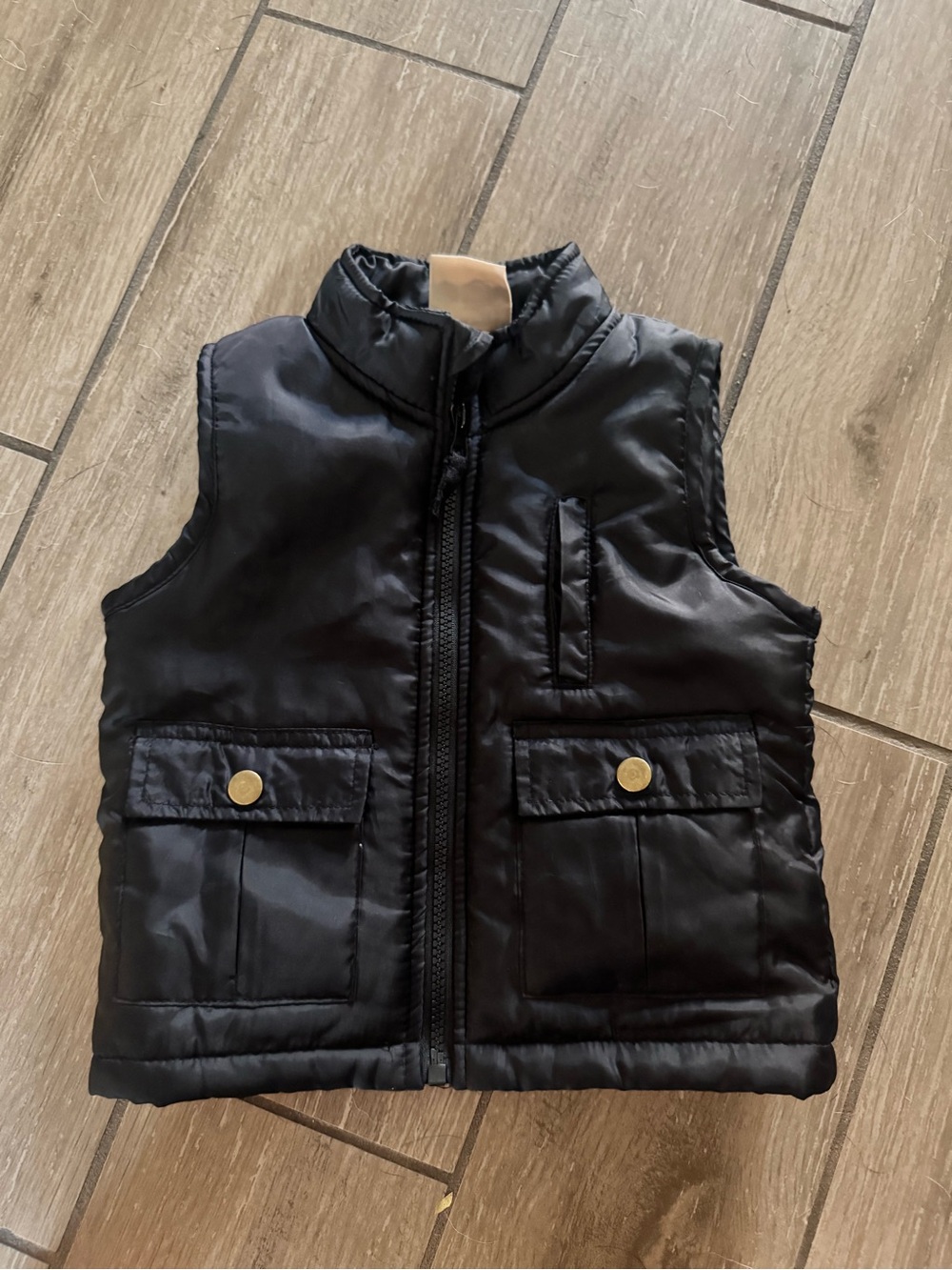 Kids Black Puffer Vest - Lightweight Layering